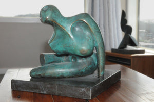 Agony on coffee table - Bronze sculpture by Stephen Williams