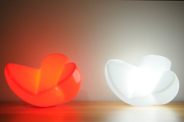 Twist – Red and white polyethylene lamp sculpture by Stephen Williams