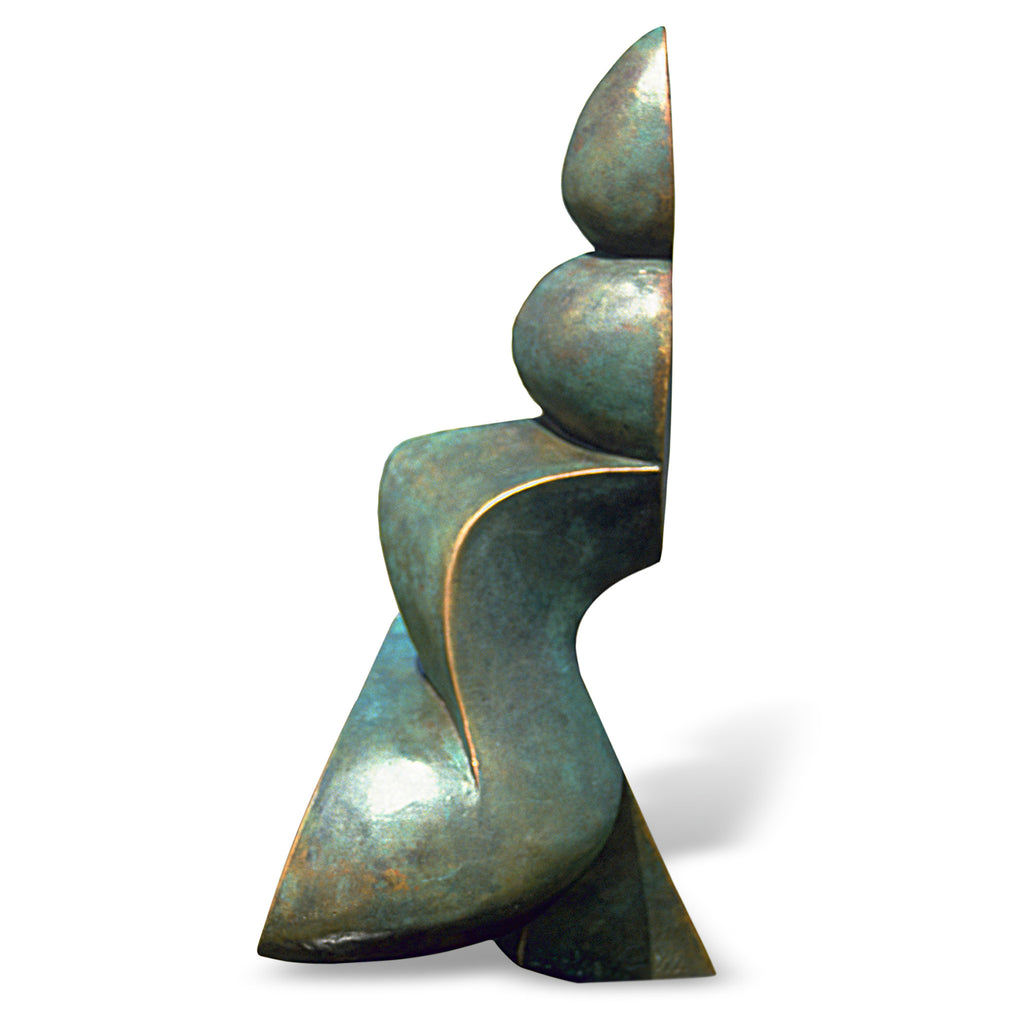 Abstract geometric bronze sculpture for sale by Stephen Williams.