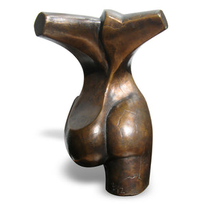 Standing abstract female figurative bronze sculpture by Stephen Williams.