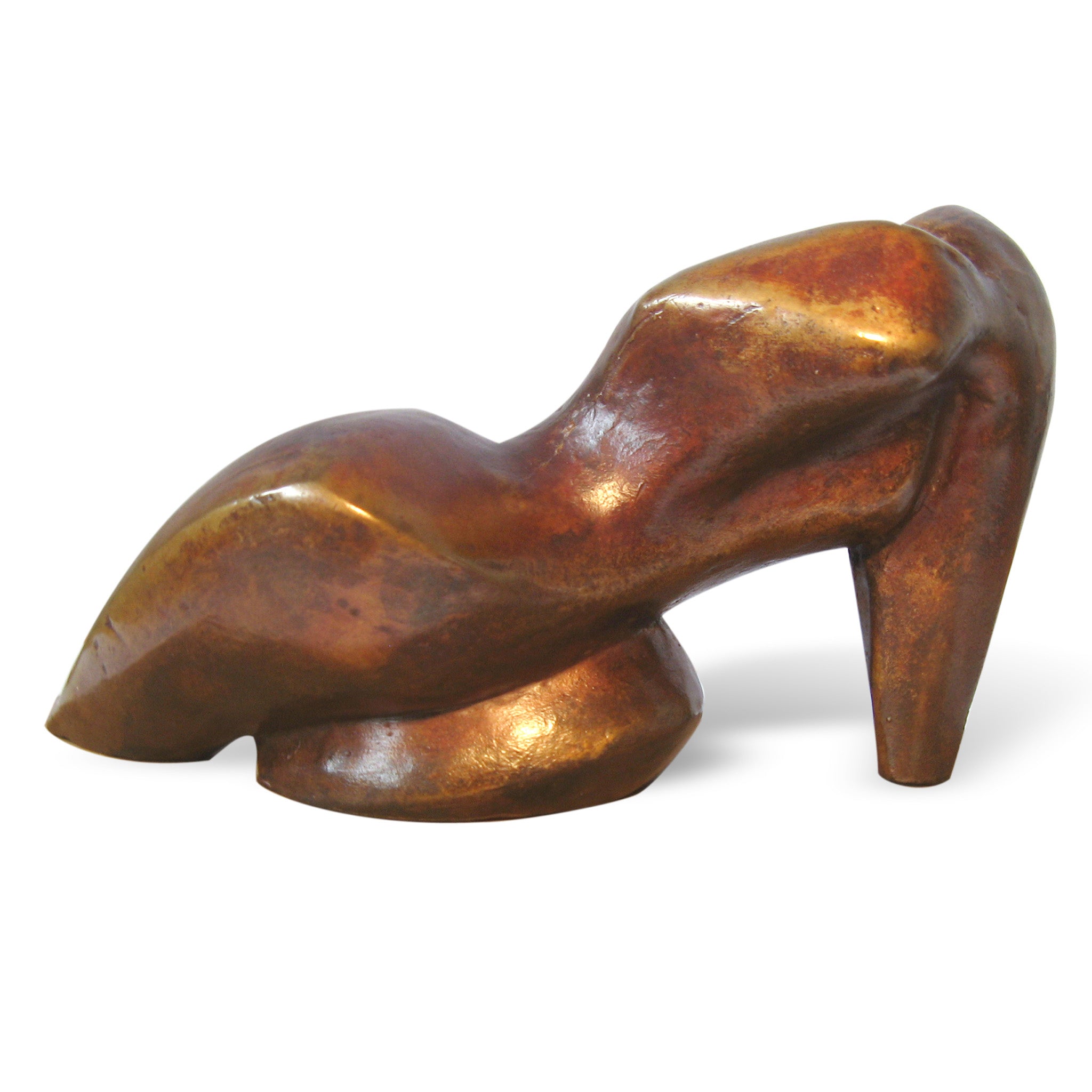 Reclining abstract female figurative bronze sculpture by Stephen Williams.