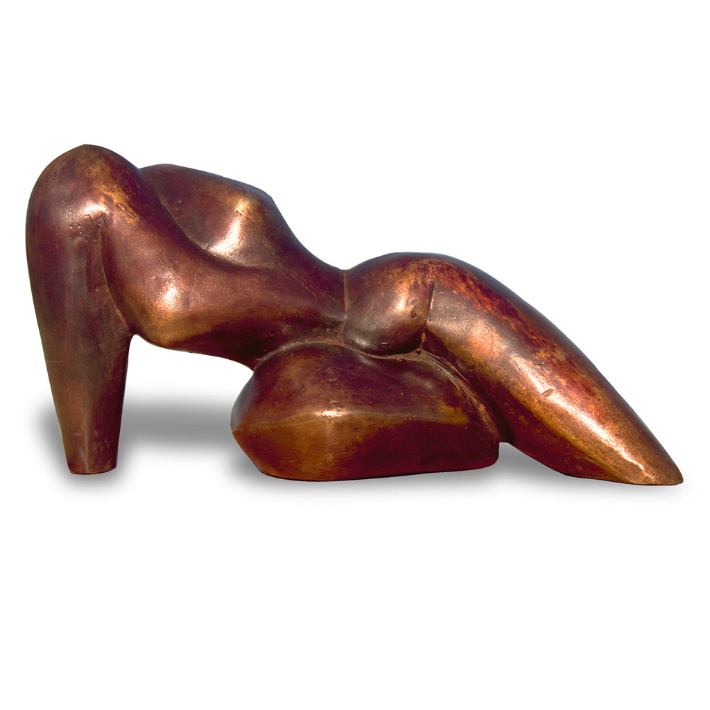 Reclining abstract figurative bronze sculpture for sale by Stephen Williams.