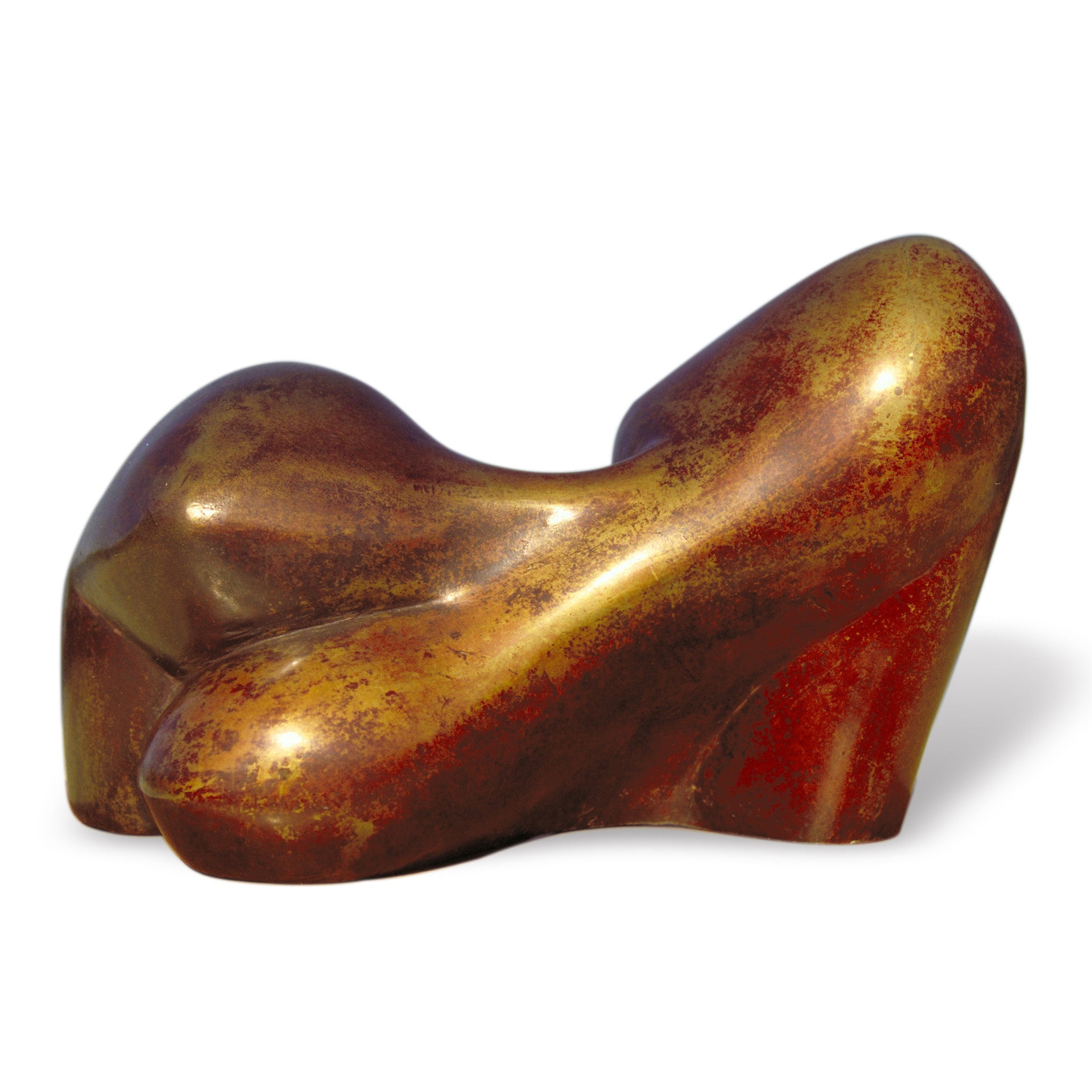 Reclining abstract female figurative bronze sculpture by Stephen Williams.