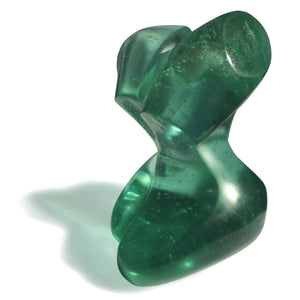 Abstract female figurative polished cast glass sculpture by Stephen Williams.