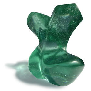 Abstract female figurative cast glass sculpture for sale by Stephen Williams.