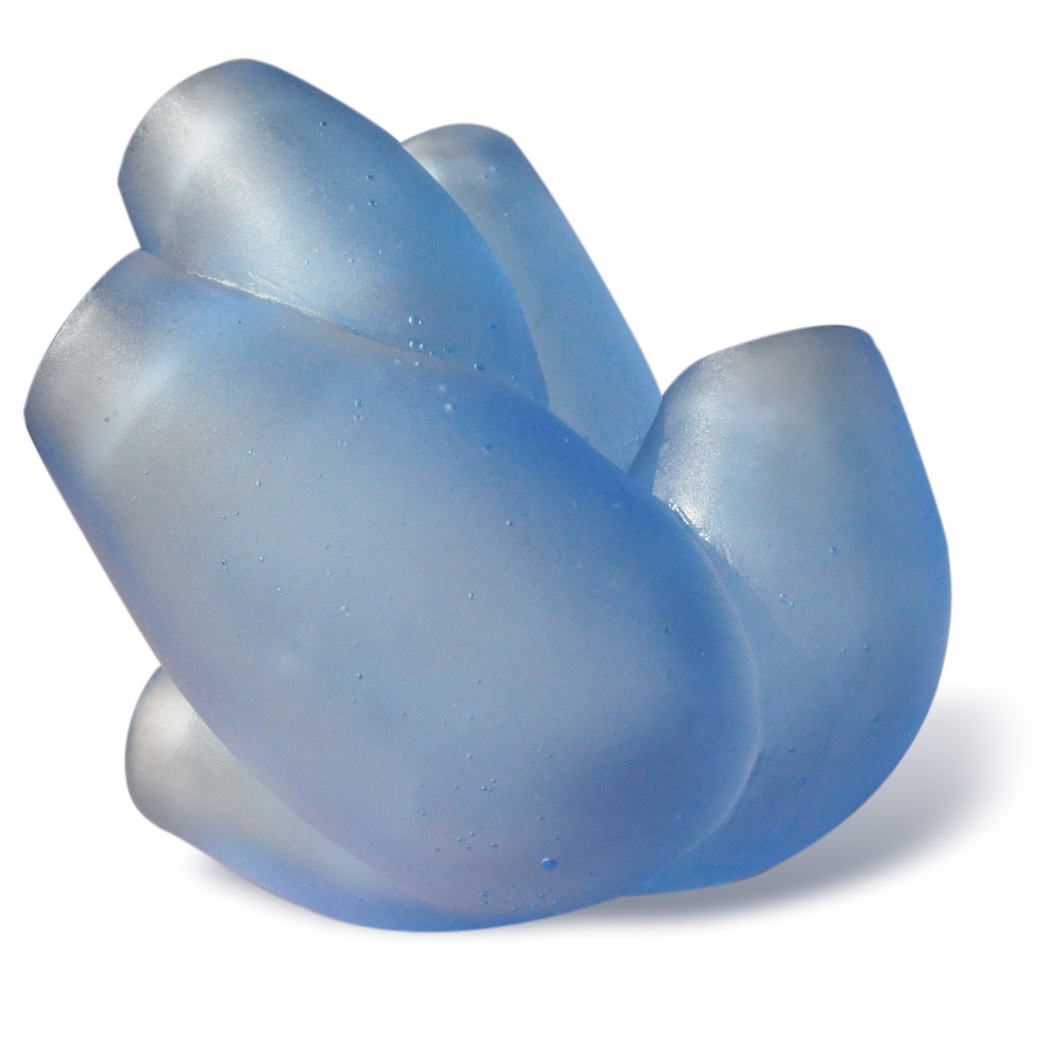 Hollow abstract cast glass sculpture of a sea squirt by Stephen Williams