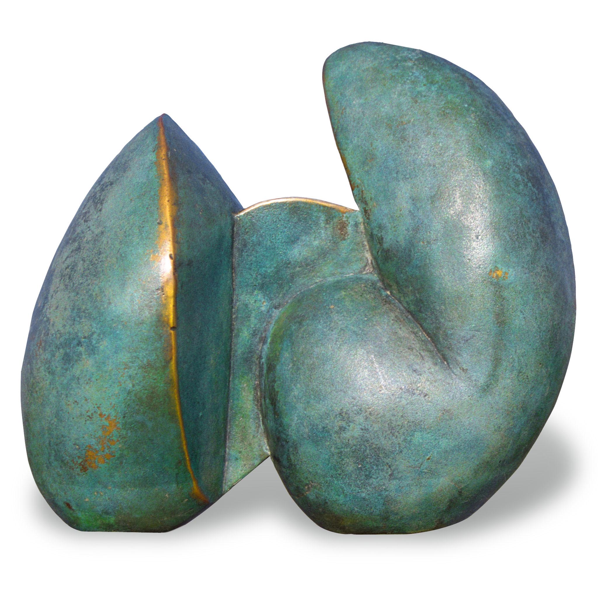 Spiral Forms - Abstract geometric bronze sculpture by Stephen Williams