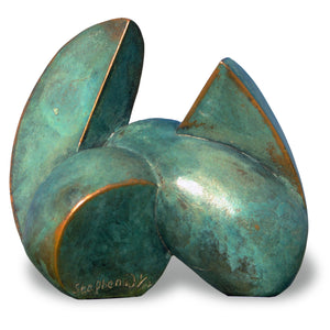 Abstract geometric bronze sculpture for sale by Stephen Williams